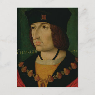 Portrait des Königs von Charles VIII. Postkarte