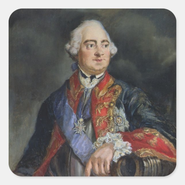 Portrait des Mathematikers Leonhard Euler Quadratischer Aufkleber (Vorderseite)