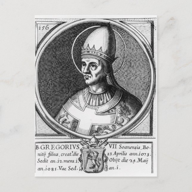 Portrait des Papstes Gregory VII Postkarte (Vorderseite)