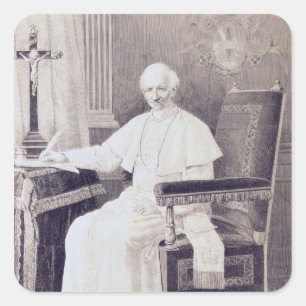 Portrait des Papstes Leo XIII Quadratischer Aufkleber