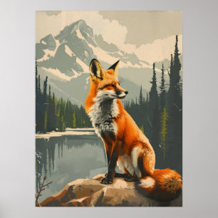 Portrait des Roten Fox Poster