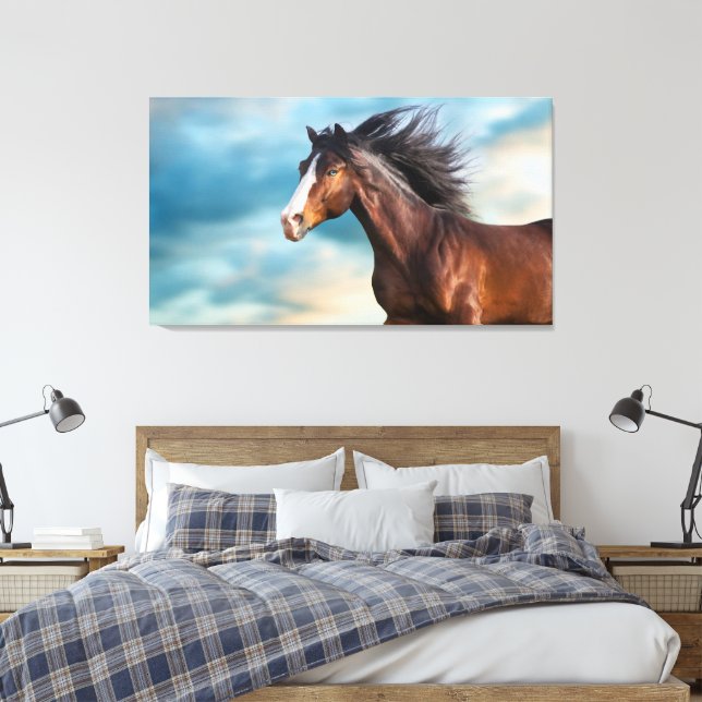 Portrait des schönen Pferdes mit Long Mane Leinwanddruck (Insitu (Schlafzimmer))
