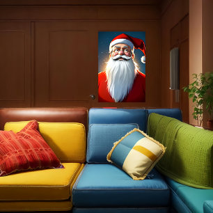 Portrait des Weihnachtsmannes   Art der AI Poster