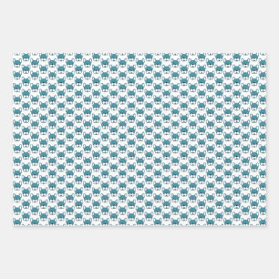 Portrait Design Aquamarin Geschenkpapier Set