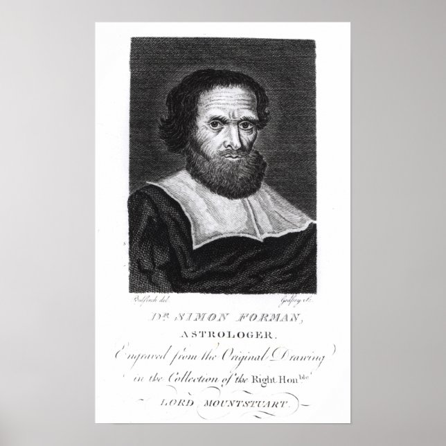 Portrait Dr. Simon Forman graviert von Godfrey Poster (Vorne)