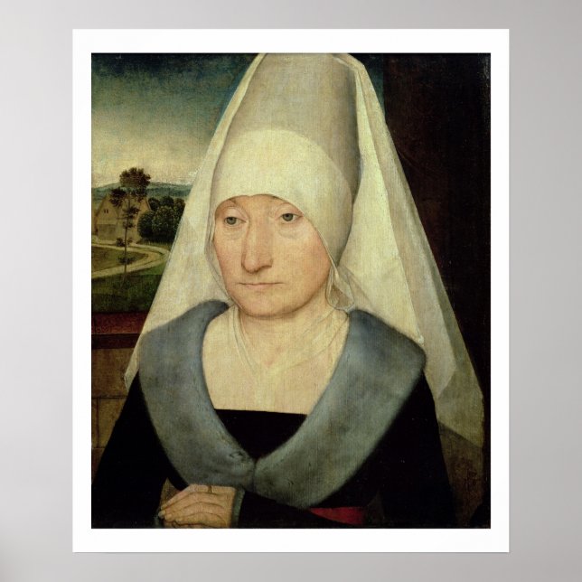 Portrait einer alten Frau (Öl auf Tafel) Poster (Vorne)
