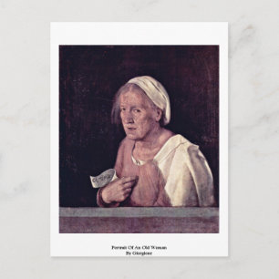 Portrait einer alten Frau von Giorgione Postkarte