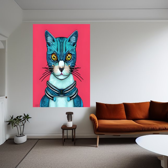 Portrait einer blauen Katze | AI Art Poster (Von Creator hochgeladen)