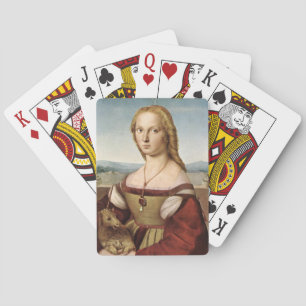 Portrait einer Dame mit Einhorn (von Raphael) Spielkarten