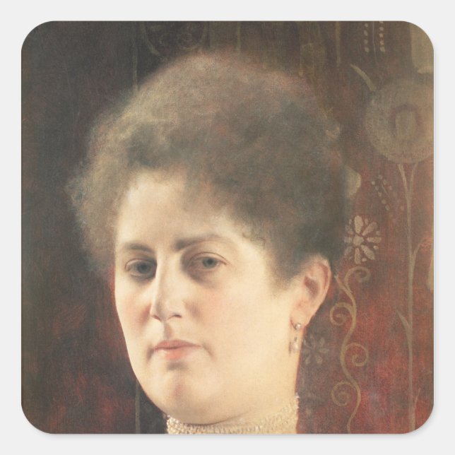 Portrait einer Dame Quadratischer Aufkleber (Vorderseite)