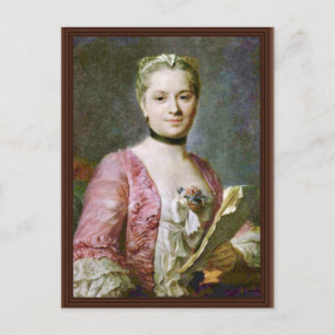 Portrait einer Dame von Maurice Quentin de la Tour Postkarte