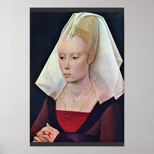 Portrait einer Dame von Weyden Rogier Van der Poster (Vorne)