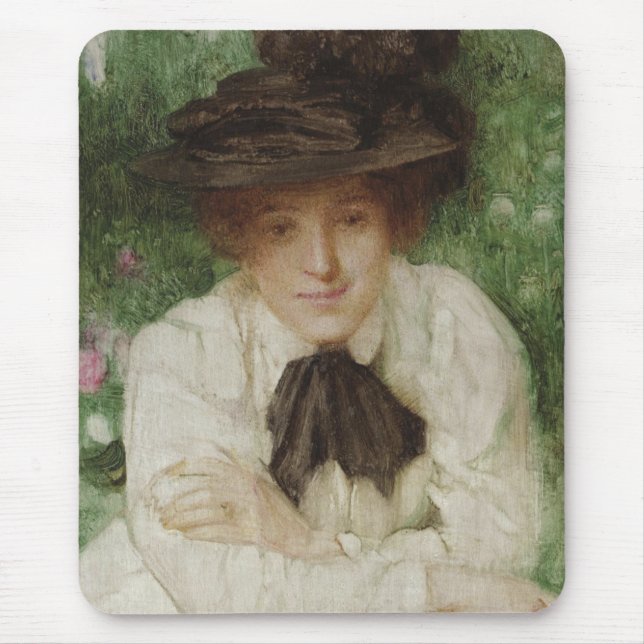 Portrait einer Edwardian Lady (Vintage Kunst) Mousepad (Vorne)