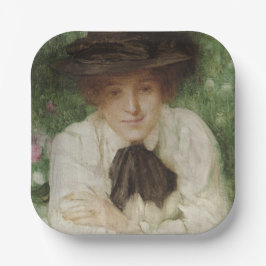 Portrait einer Edwardian Lady (Vintage Kunst) Pappteller