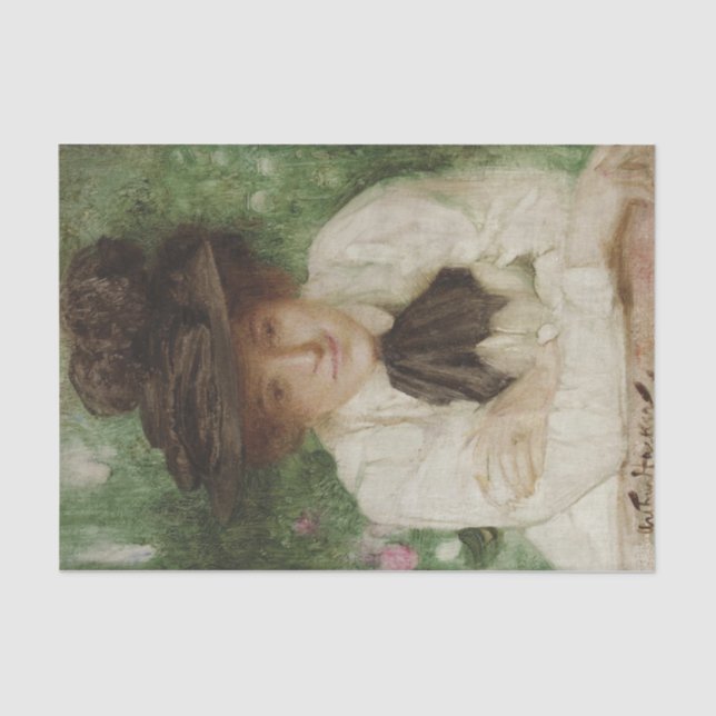 Portrait einer Edwardian Lady (Vintage Kunst) Seidenpapier (Vorderseite)