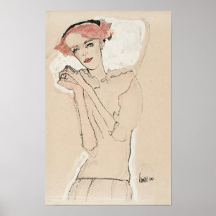 Portrait einer Frau (1910) von Egon Schiele Poster