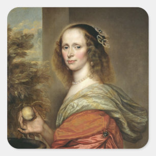 Portrait einer Frau 2 Quadratischer Aufkleber