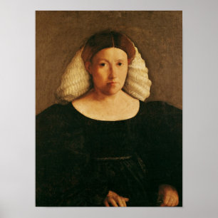 Portrait einer Frau mit weißem Haar Poster