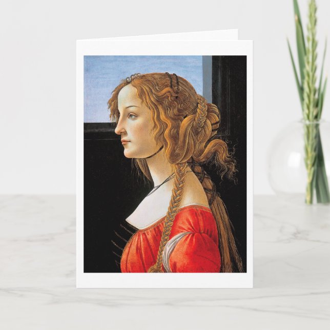 Portrait einer Frau, Sandro Botticelli Karte (Vorderseite)