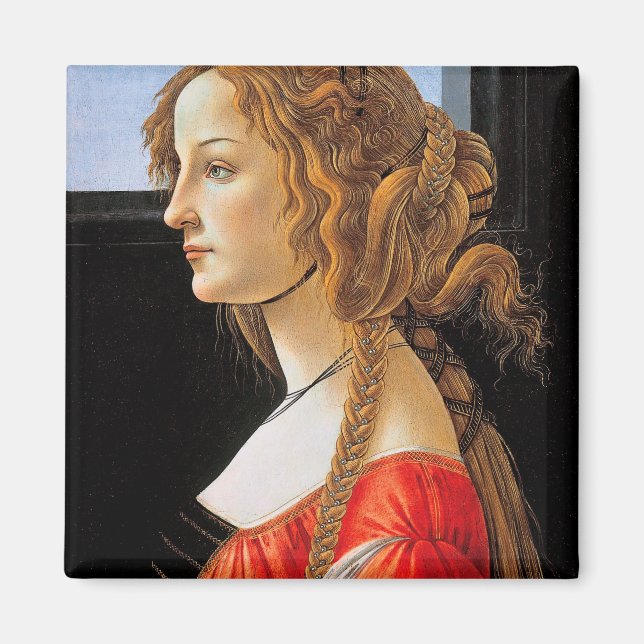 Portrait einer Frau, Sandro Botticelli Magnet (Vorne)