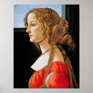 Portrait einer Frau, Sandro Botticelli Poster