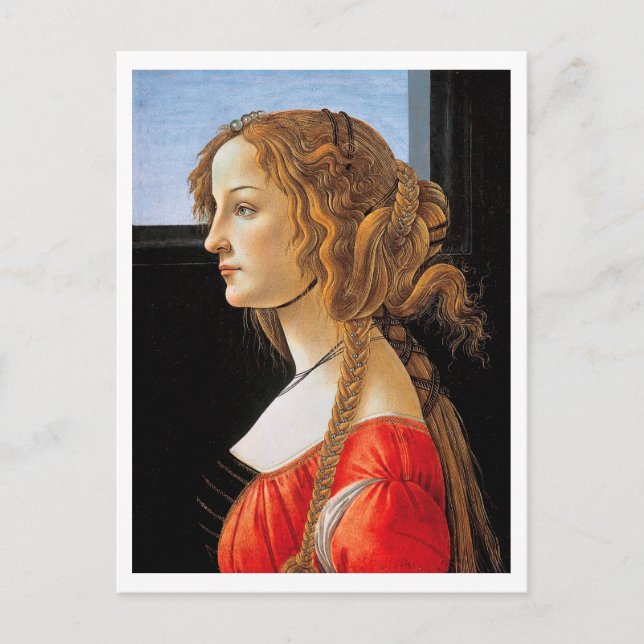 Portrait einer Frau, Sandro Botticelli Postkarte (Vorderseite)
