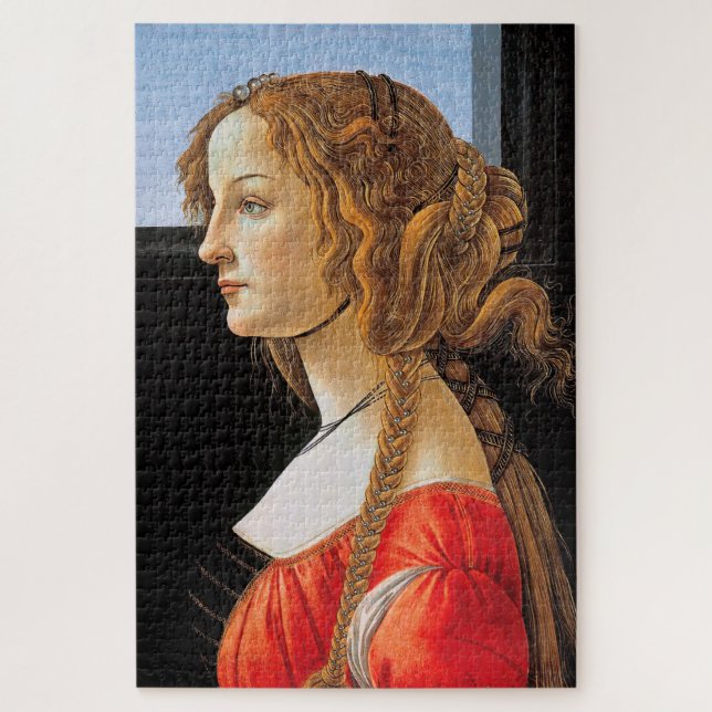 Portrait einer Frau, Sandro Botticelli Puzzle (Vertikal)