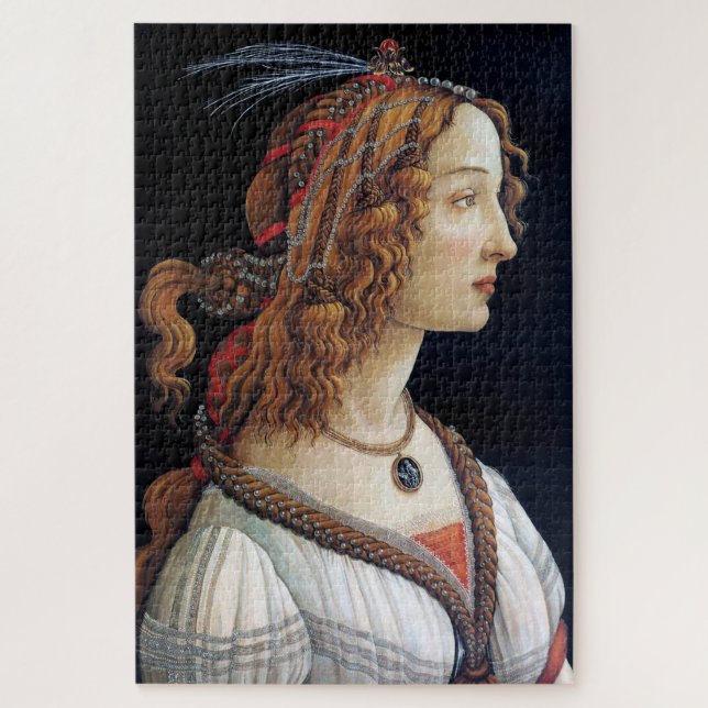 Portrait einer Frau, Sandro Botticelli Puzzle (Vertikal)