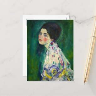 Portrait einer Frau von Gustav Klimt Feiertagspostkarte