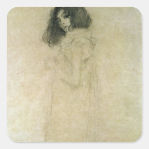 Portrait einer jungen Frau, 1896-1897 Quadratischer Aufkleber