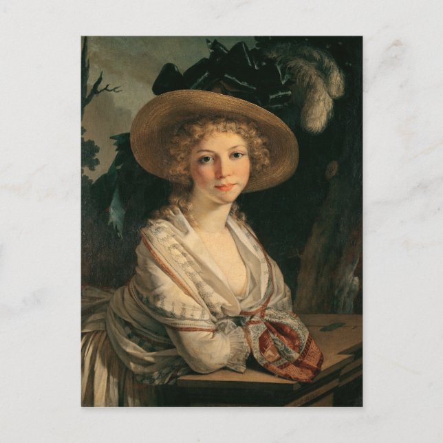Portrait einer jungen Frau Postkarte (Vorderseite)