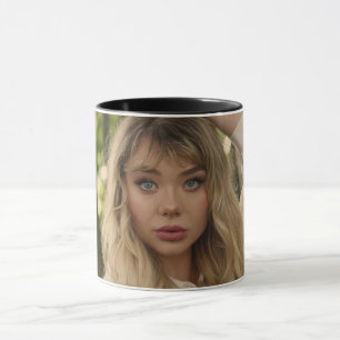 Portrait einer jungen Frau Tasse