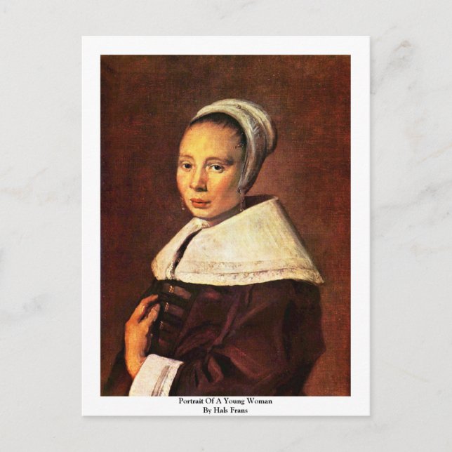 Portrait einer jungen Frau von Hals Frans Postkarte (Vorderseite)