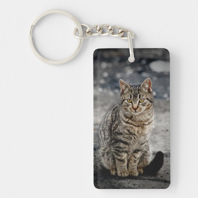 Portrait einer Katze Schlüsselanhänger (Vorderseite)