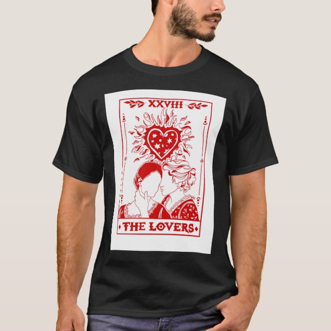 Portrait einer Lady on Fire - Tarot Card Design Cl T-Shirt (Vorderseite)