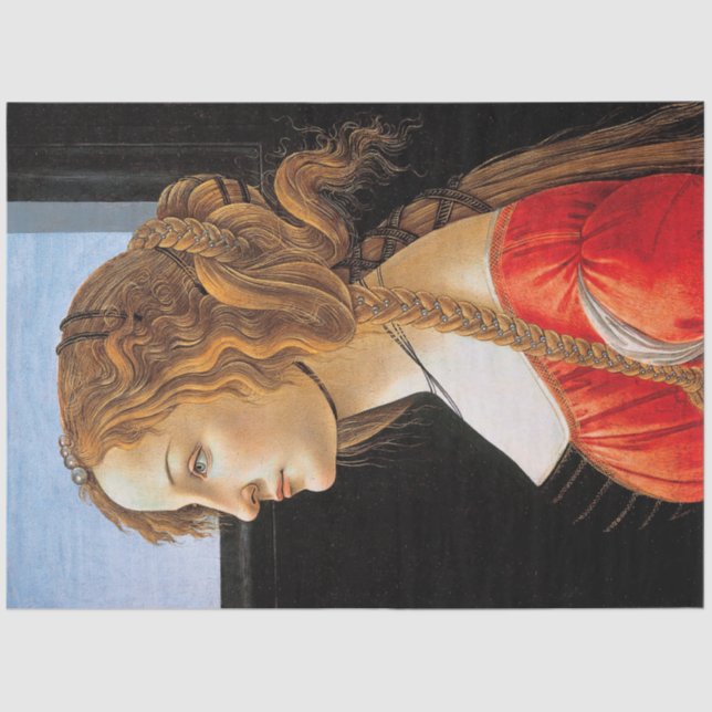 Portrait einer Lady, Sandro Botticelli Seidenpapier (Vorderseite)