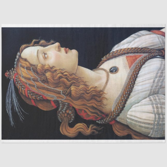 Portrait einer Lady, Sandro Botticelli Seidenpapier (Vorderseite)