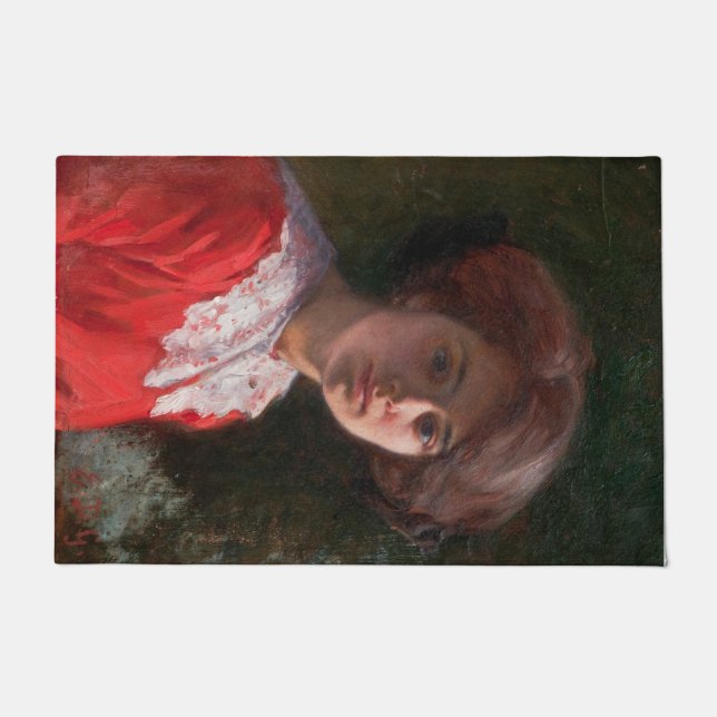 Portrait einer Lady (von Elin Danielson-Gambogi) Fußmatte (Vorderseite)