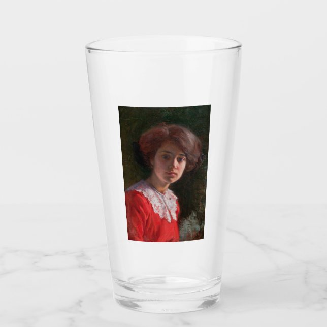 Portrait einer Lady (von Elin Danielson-Gambogi) Glas (Vorderseite)