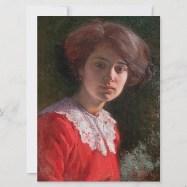 Portrait einer Lady (von Elin Danielson-Gambogi) Karte (Vorderseite)