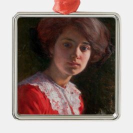 Portrait einer Lady (von Elin Danielson-Gambogi) Ornament Aus Metall