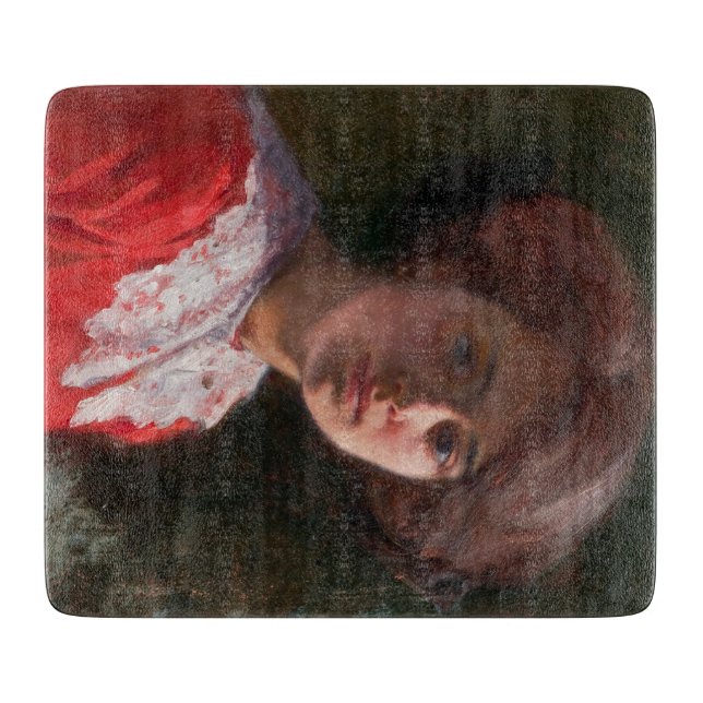 Portrait einer Lady (von Elin Danielson-Gambogi) Schneidebrett (Vorderseite)