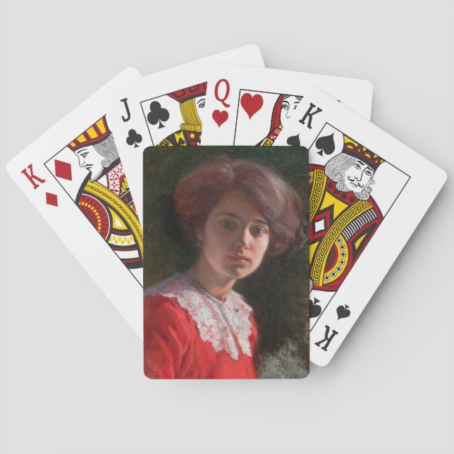 Portrait einer Lady (von Elin Danielson-Gambogi) Spielkarten (Rückseite)