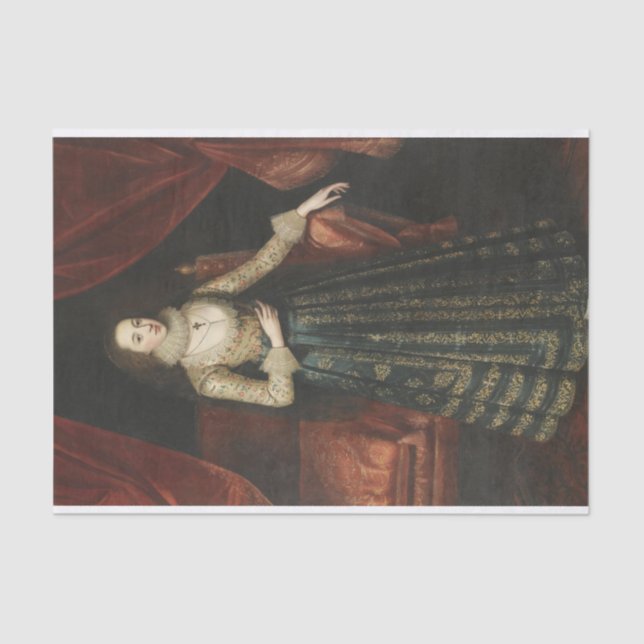 Portrait einer Lady von Robert Peake Seidenpapier (Vorderseite)