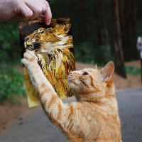 Portrait einer Lion-Acrylmalerei