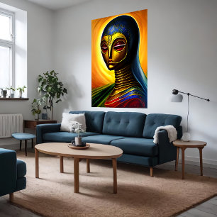 Portrait einer robotischen Alien Art der AI Poster