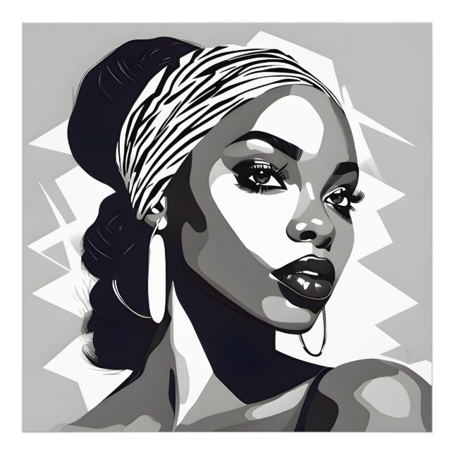 Portrait einer schwarzen Frau Fotodruck (Vorne)