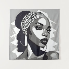Portrait einer schwarzen Frau Wandteppich