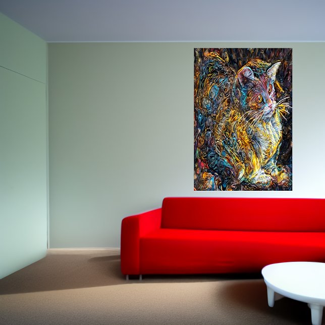 Portrait einer seltsamen Katze | AI Art Poster (Von Creator hochgeladen)
