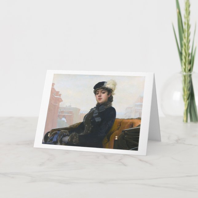 Portrait einer unbekannten Frau, Ivan Kramskoi Karte (Vorderseite)